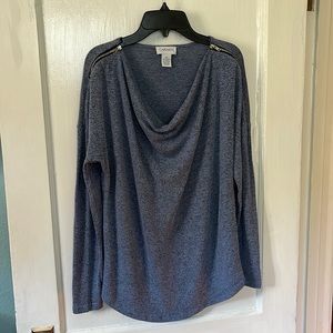 Blue Carmen Marc Valvo top